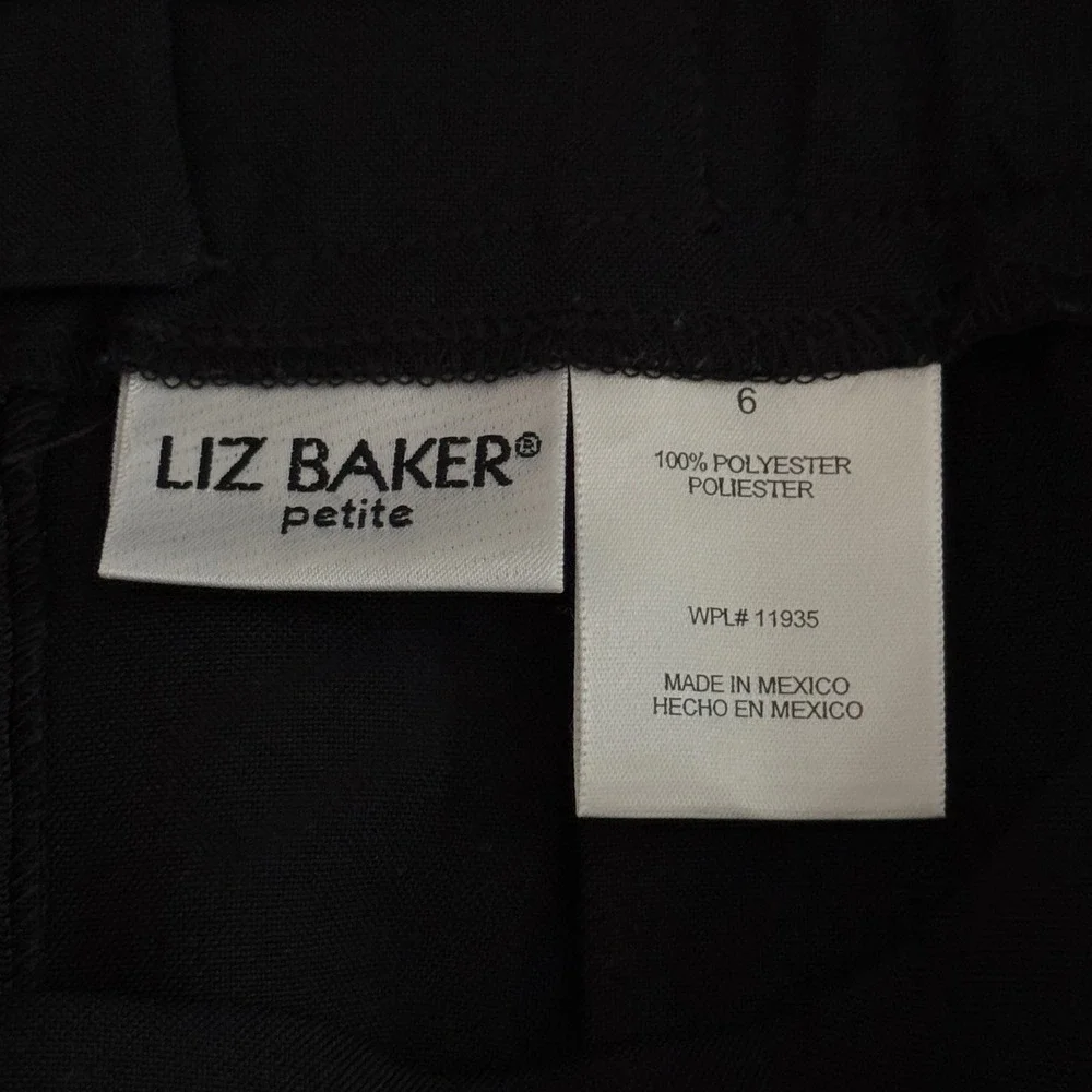 Liz Baker Skirt Black A-Line Pleated Career Office Wear Corpcore Size 4‎ Petite